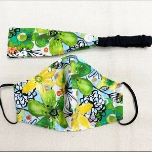 Headband with Buttons and Face Mask